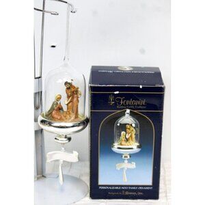 2006 Fontanini Nativity Ornament #54609 New Holy Family Personalize Glass Dome
